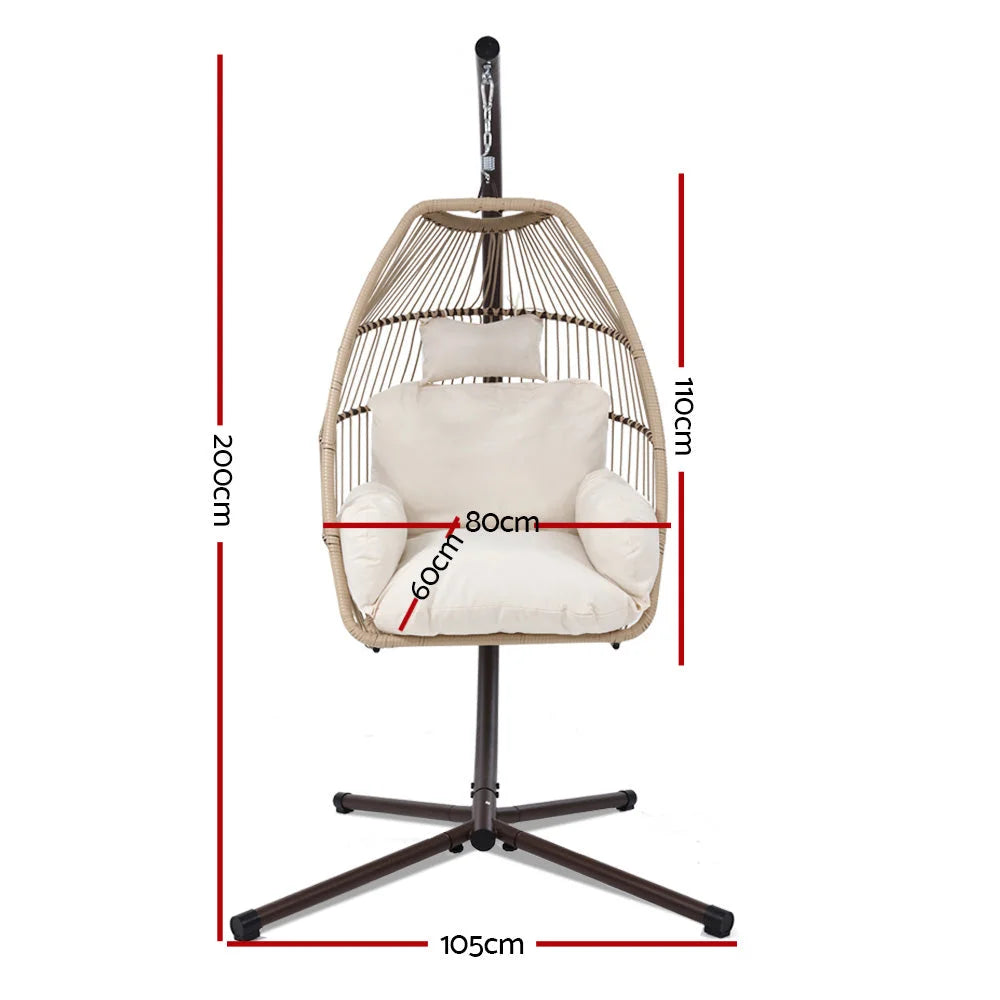 Outdoor Furniture Egg Hanging Swing Chair Wicker Rattan