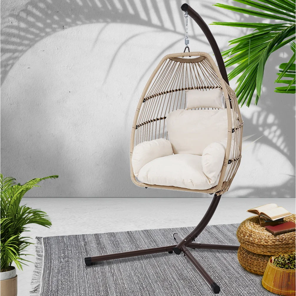 Outdoor Furniture Egg Hanging Swing Chair Wicker Rattan