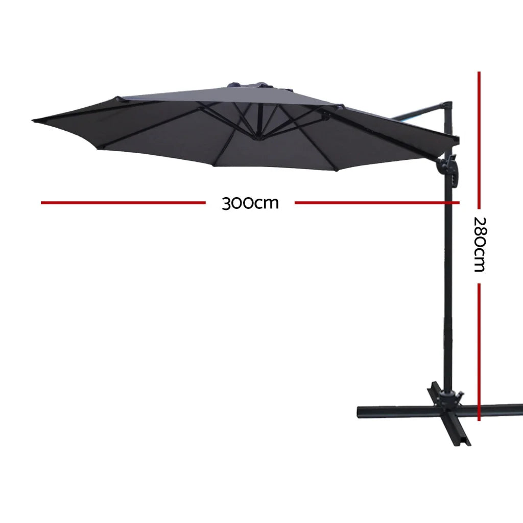 Outdoor Furniture Garden Umbrella Roma 3M 360 Degree