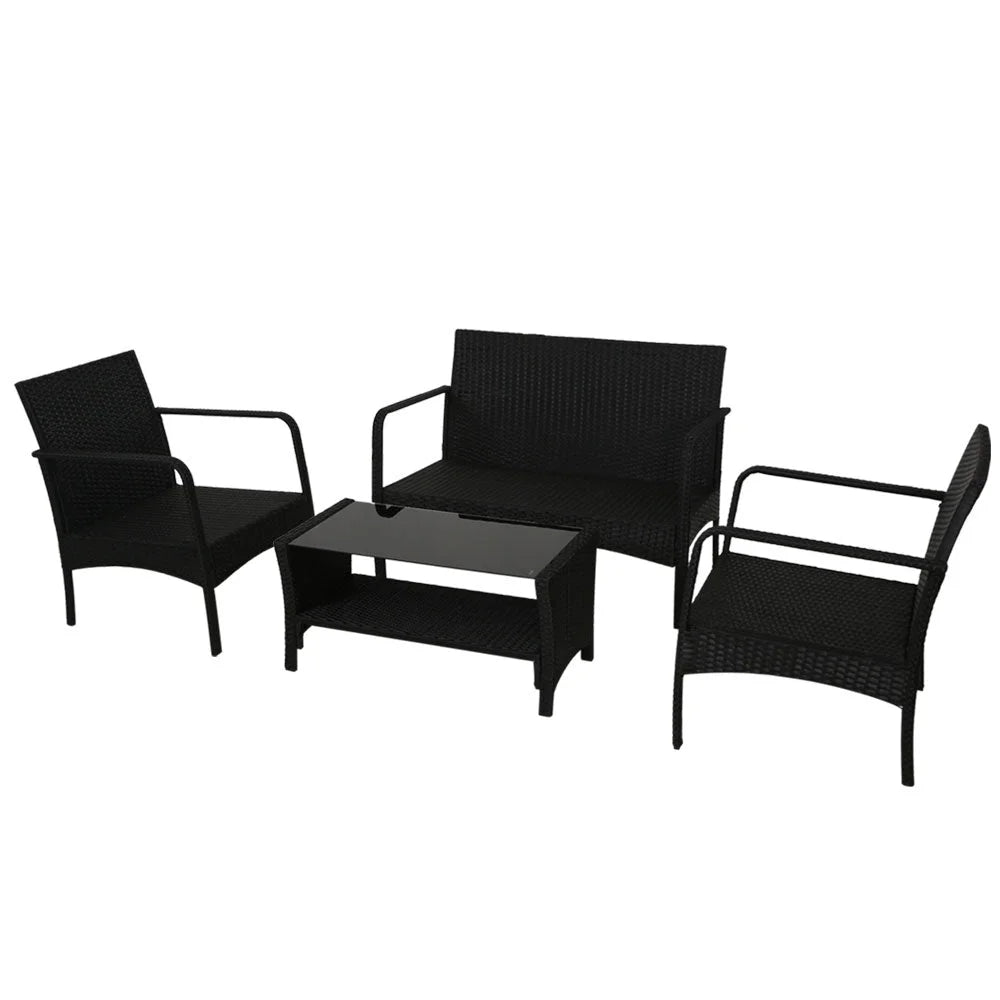 Outdoor Furniture Lounge Table Chairs Garden Patio Wicker