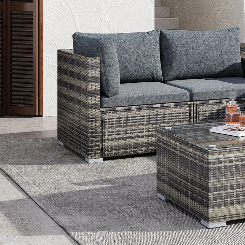 Outdoor Furniture Modular Lounge Sofa 8PCS Lizard - Grey