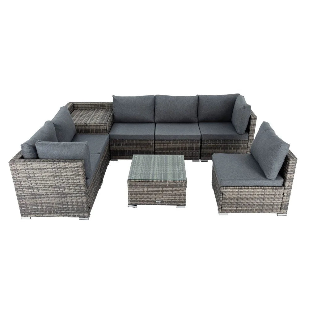 Outdoor Furniture Modular Lounge Sofa 8PCS Lizard - Grey