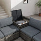 Outdoor Furniture Modular Lounge Sofa 8PCS Lizard - Grey