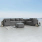 Outdoor Furniture Modular Lounge Sofa 8PCS Lizard - Grey