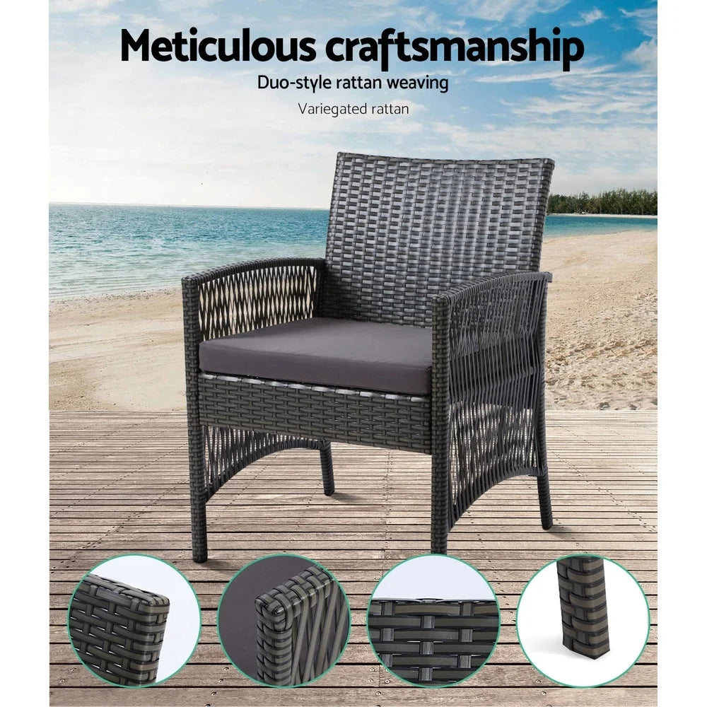 Outdoor Furniture Set 4PC Wicker Cushion Garden