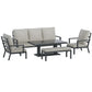 Outdoor Furniture Setting 5-Piece Table Chair Aluminium