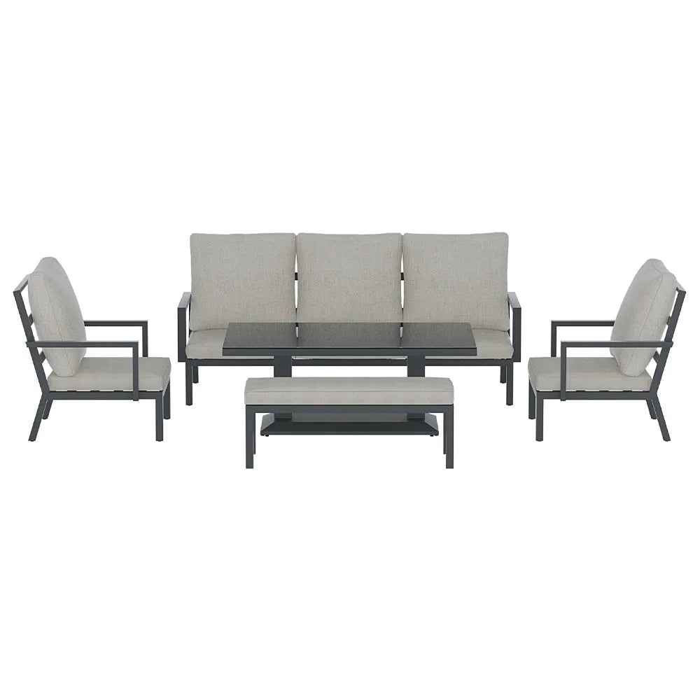 Outdoor Furniture Setting 5-Piece Table Chair Aluminium