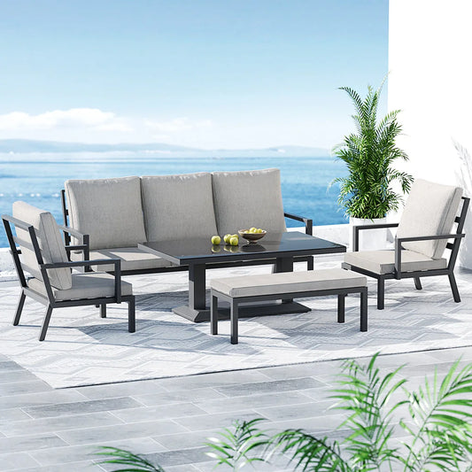 Outdoor Furniture Setting 5-Piece Table Chair Aluminium