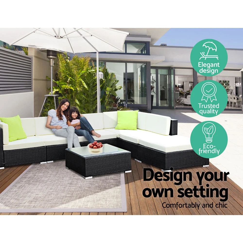 Outdoor Furniture Sofa Set (2pc) Wicker Rattan Lounge