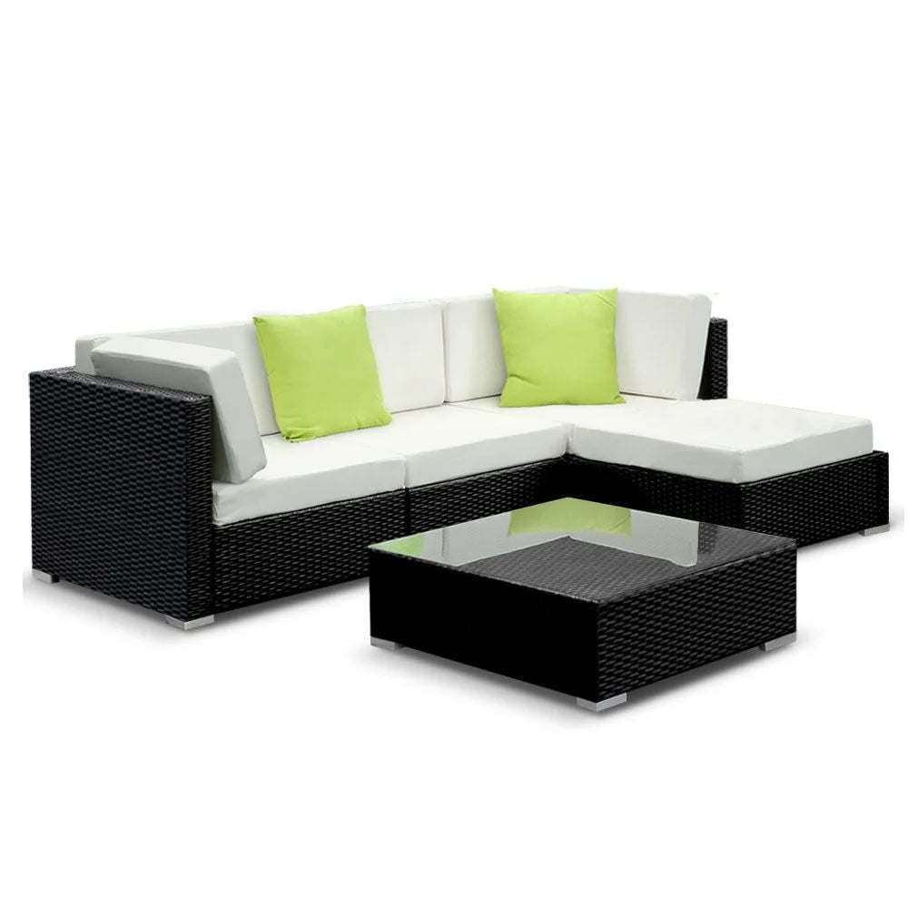 Outdoor Furniture Sofa Set (5pc) Wicker Patio/Pool Lounge