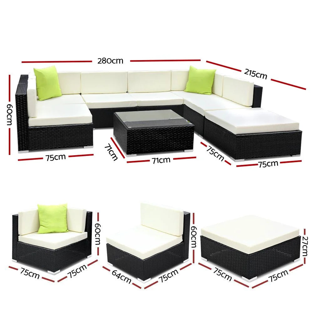 Outdoor Furniture Sofa Set (8pc) Wicker Patio/Pool Lounge