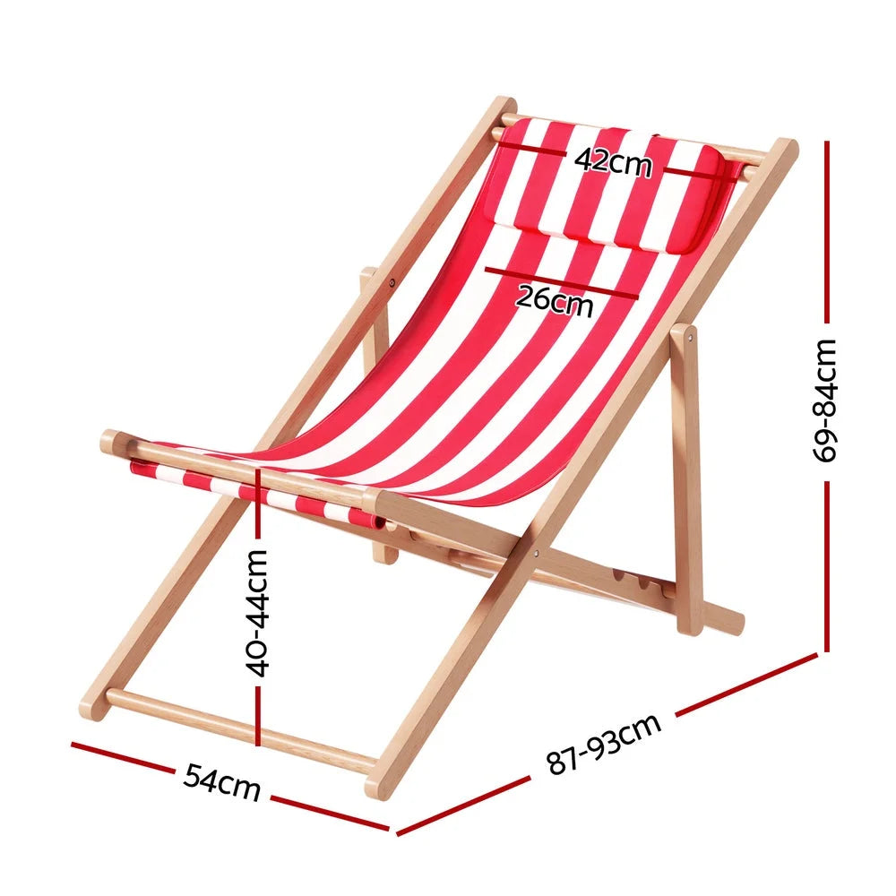 Outdoor Furniture Sun Lounge Wooden Beach Chairs Deck