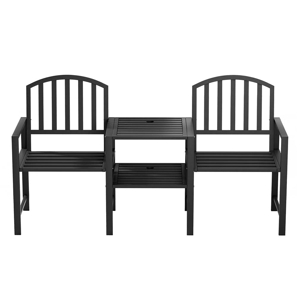 Outdoor Garden Bench Seat Loveseat Steel Table Chairs Patio