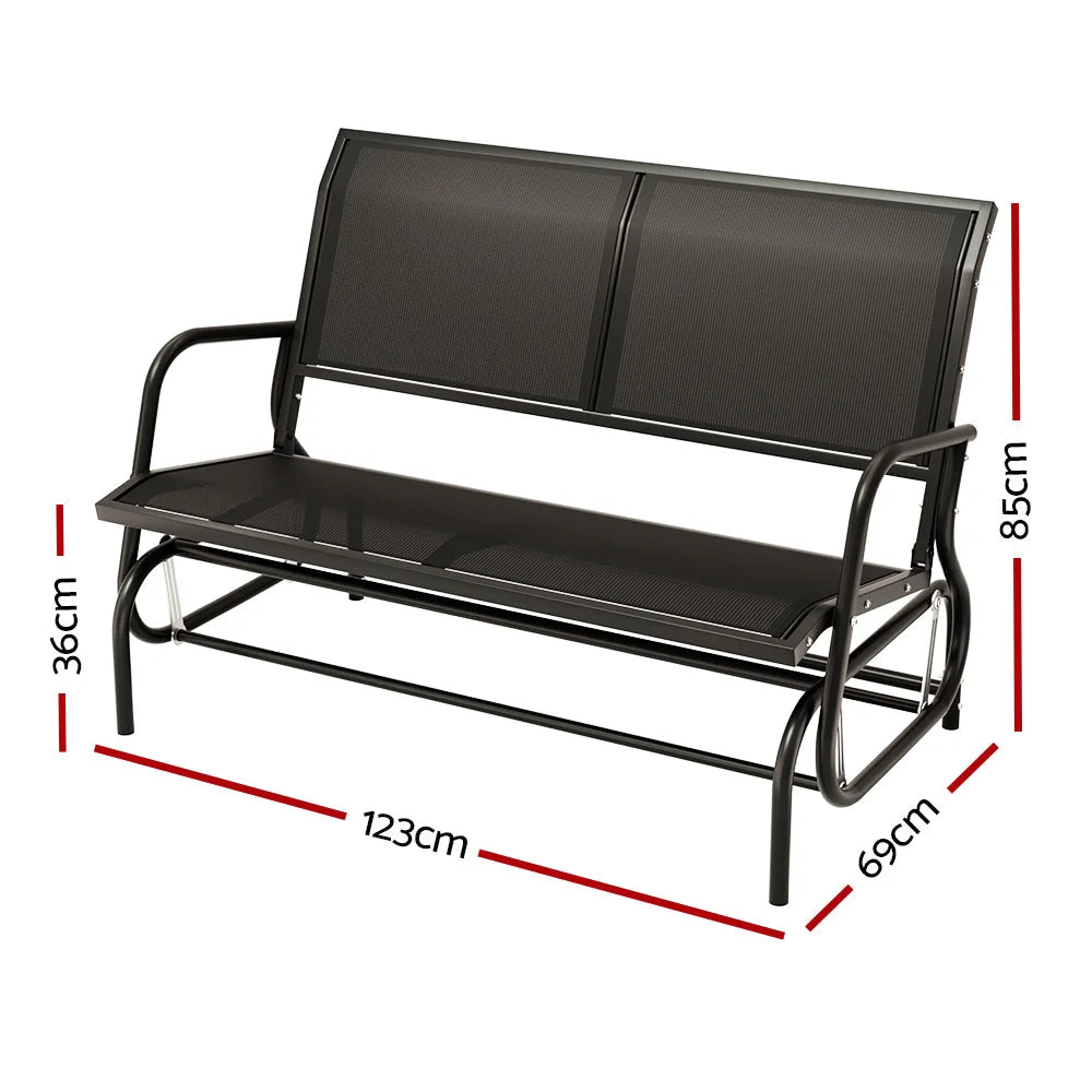 Outdoor Garden Bench Seat Swing Glider Rocking 2 Seater