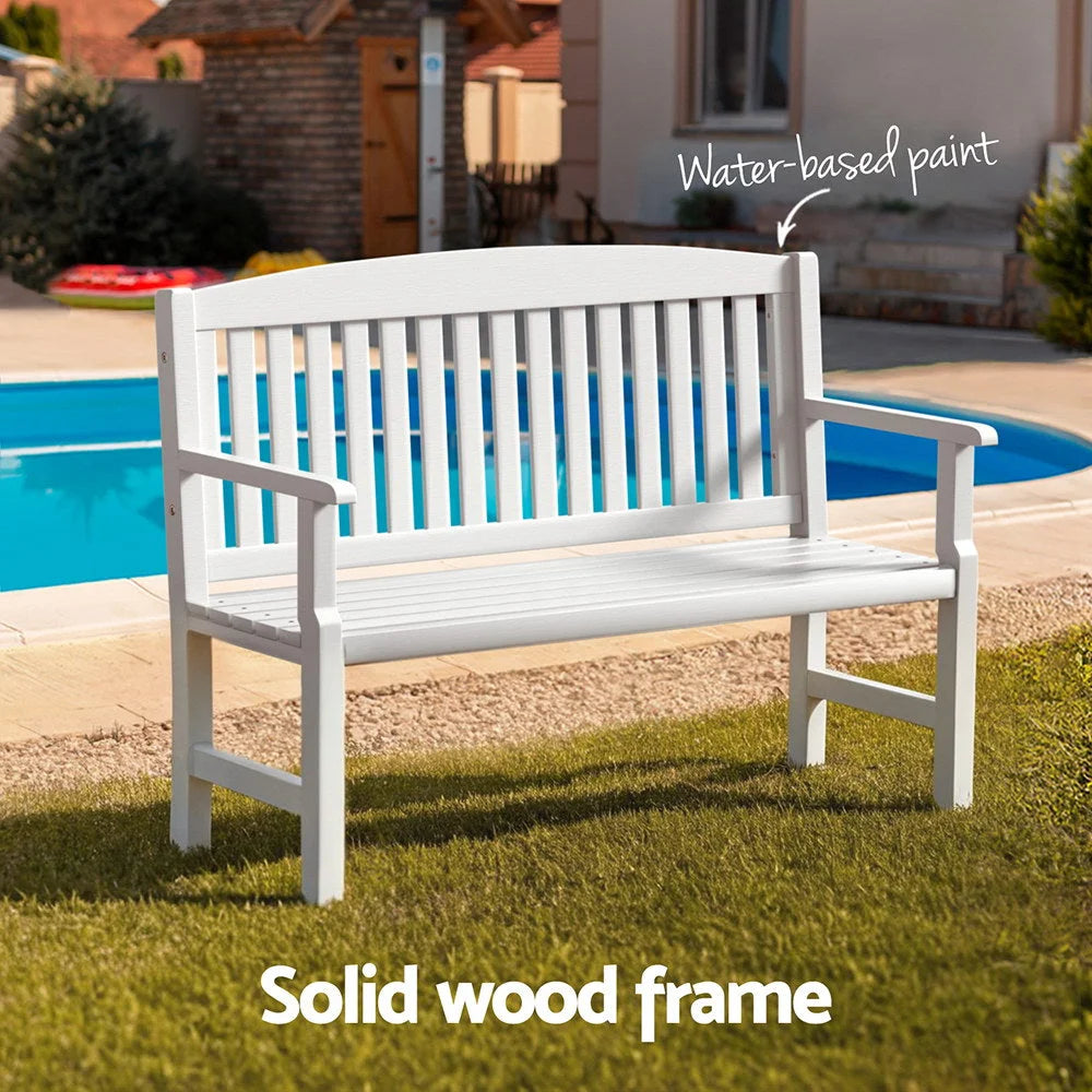 Outdoor Garden Bench Wooden 2-Seater Lounge Chair Patio