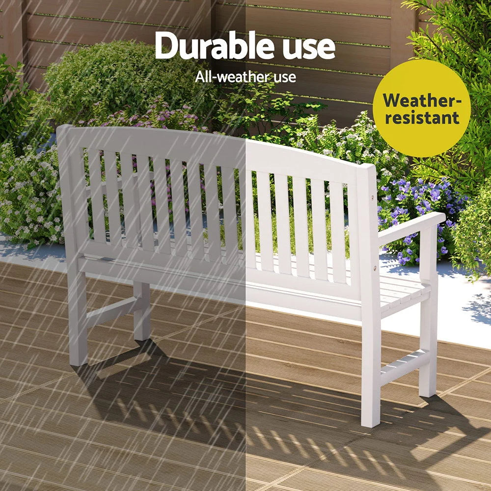 Outdoor Garden Bench Wooden 2-Seater Lounge Chair Patio