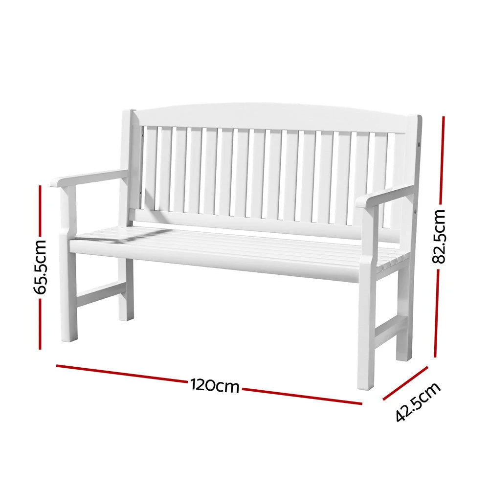 Bench Wooden 2 Seater Lounge Chair