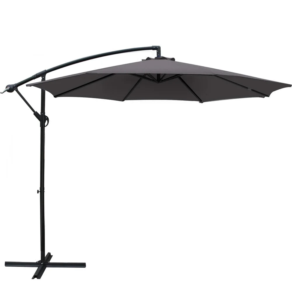 Outdoor Garden Umbrella 3 m Charcoal - Outdoor