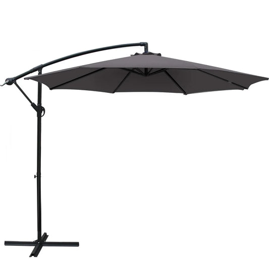 Outdoor Garden Umbrella 3 m Charcoal - Outdoor