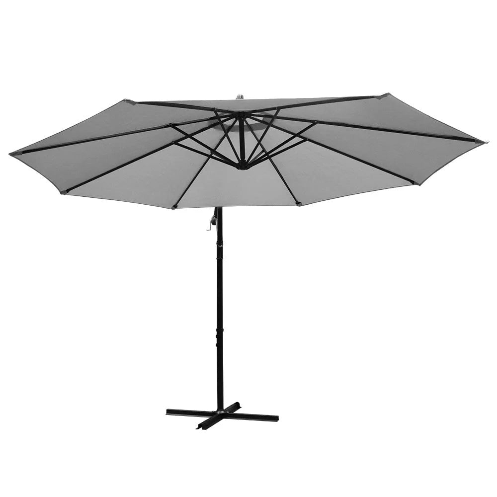 Outdoor Garden Umbrella 3 m Grey - Outdoor