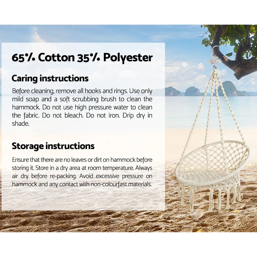Outdoor Hammock Chair with Stand - Cotton Swing Relax