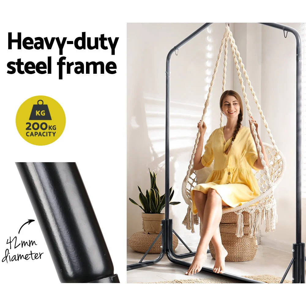 Outdoor Hammock Chair with Stand - Cotton Swing Relax