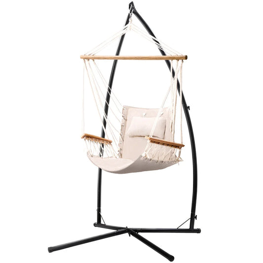Outdoor Hammock Chair with Steel Stand - Hanging Hammock