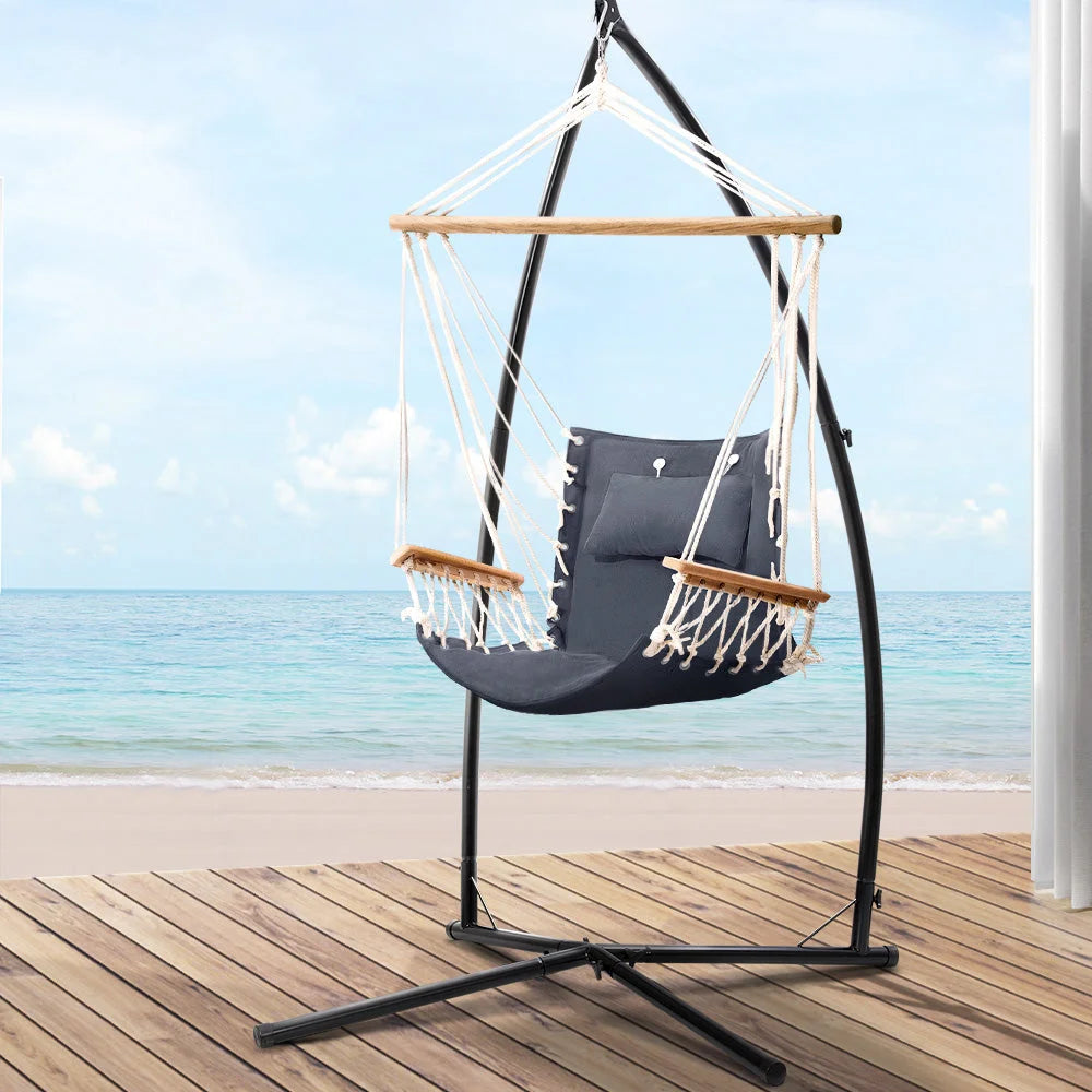 Grey steel chair with surface detail shown