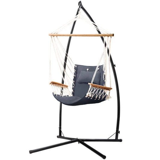 Outdoor Hammock Chair with Steel Stand - Hanging Hammock