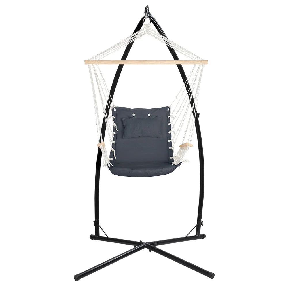 Chair Steel Stand Hanging Hammock Beach Grey Outdoor Hammock