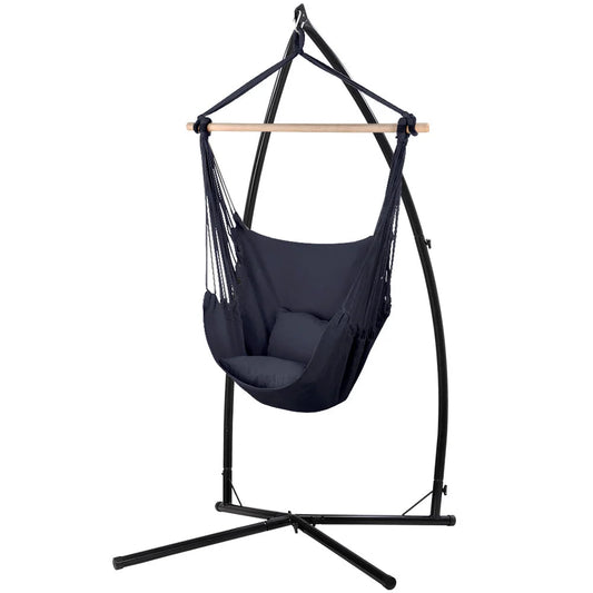 Outdoor Hammock Chair with Steel Stand - Hanging Hammock