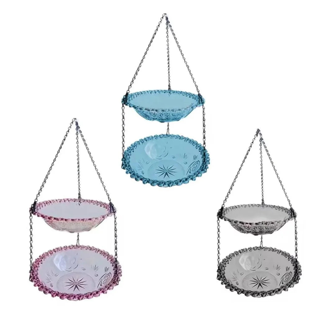 Grey outdoor hanging bird with key surfaces and edge shape