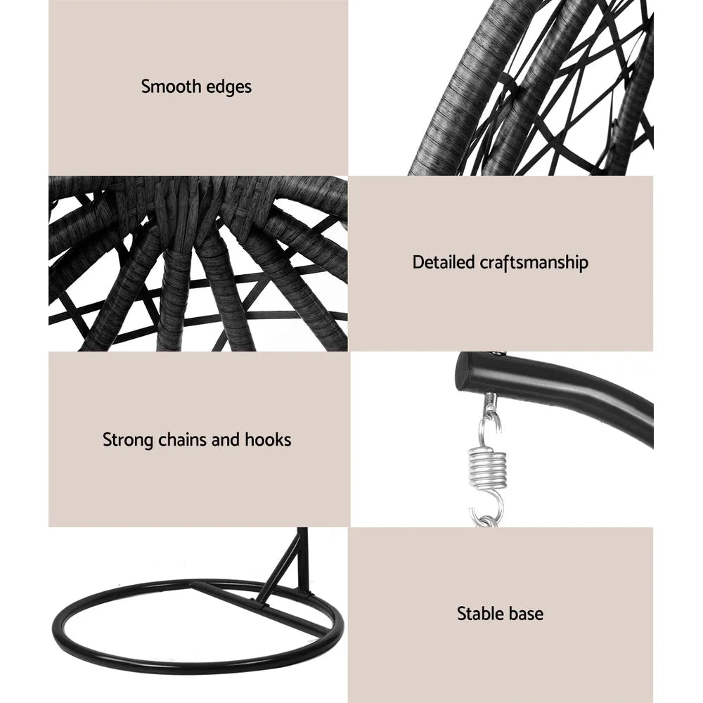 Outdoor Hanging Swing Chair - Black - Hammocks