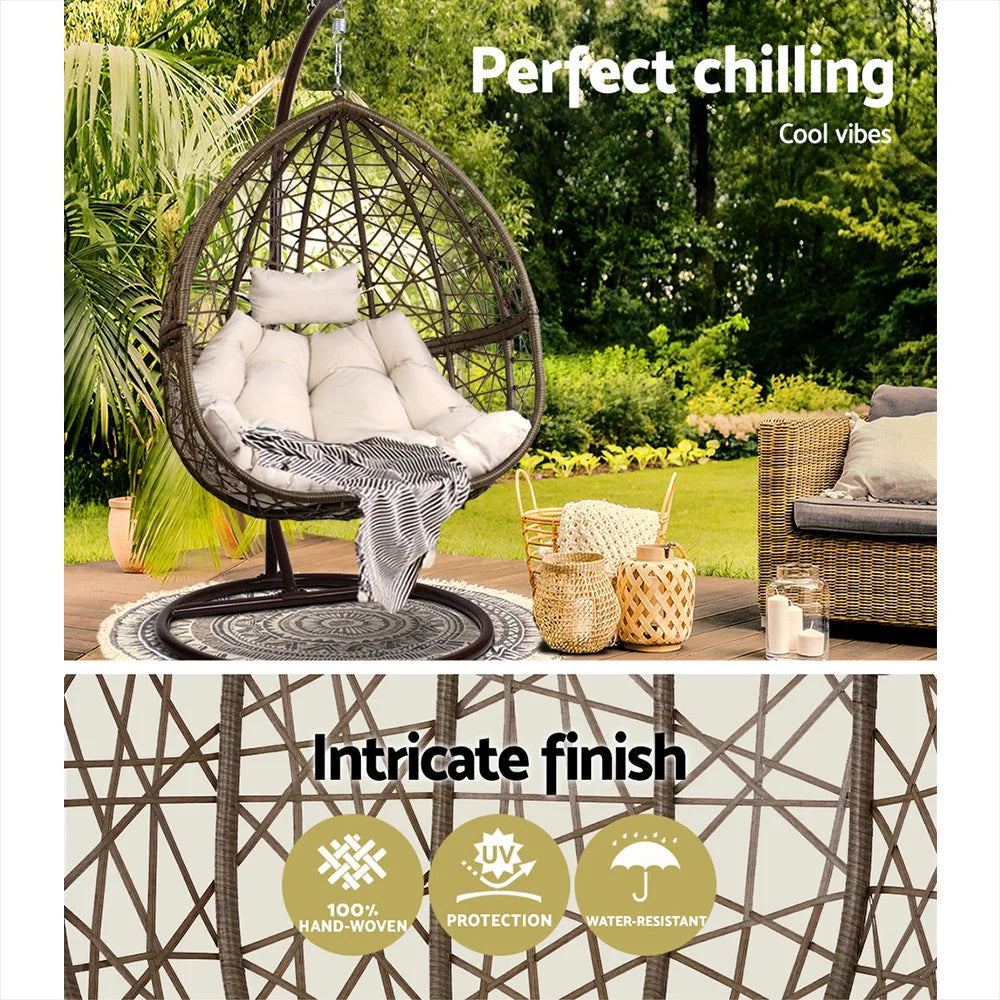 Outdoor Hanging Swing Chair - Brown - Outdoor