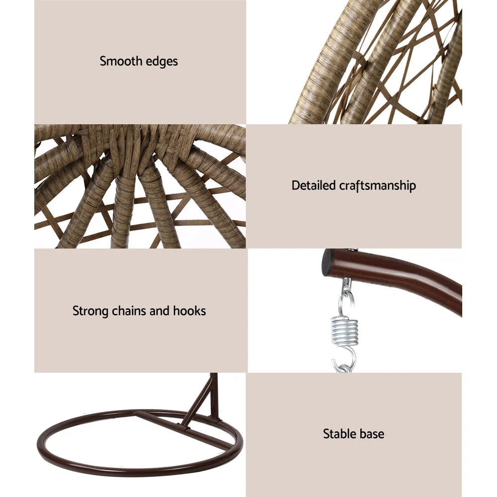 Outdoor Hanging Swing Chair - Brown - Outdoor