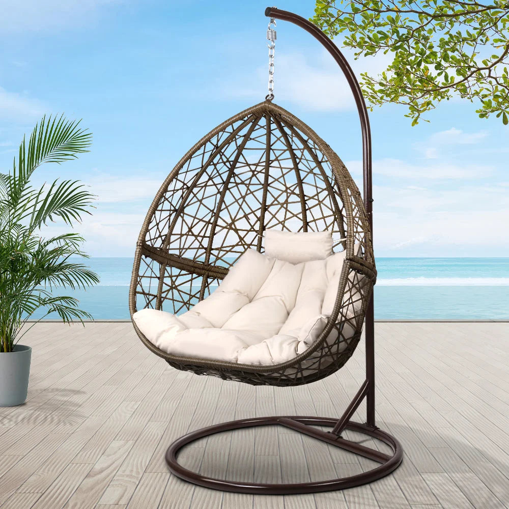 Outdoor Hanging Swing Chair - Brown - Outdoor