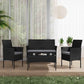 Outdoor Lounge Set 4 Seater Wicker - Black - Furniture