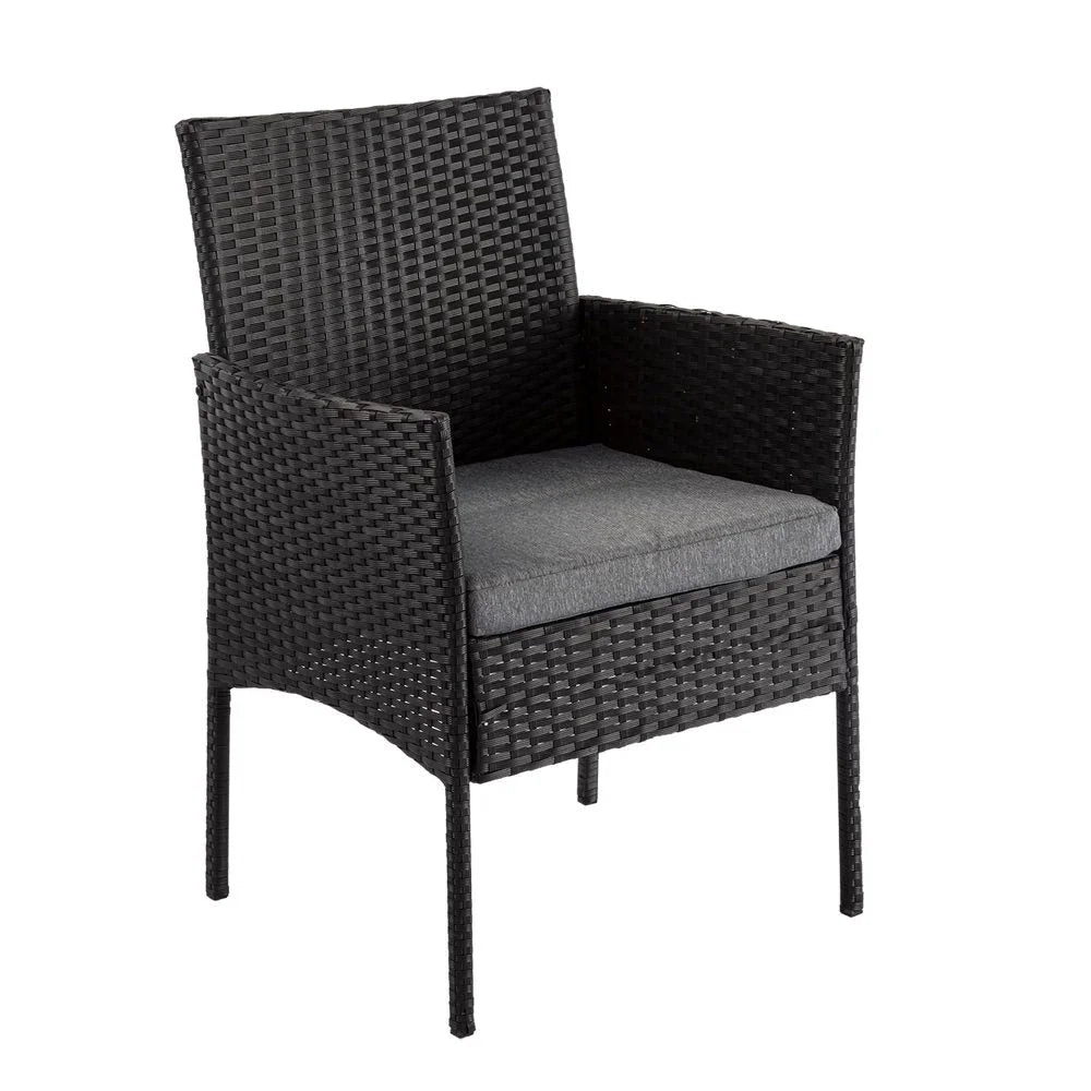 Outdoor Lounge Set 4 Seater Wicker - Black - Furniture