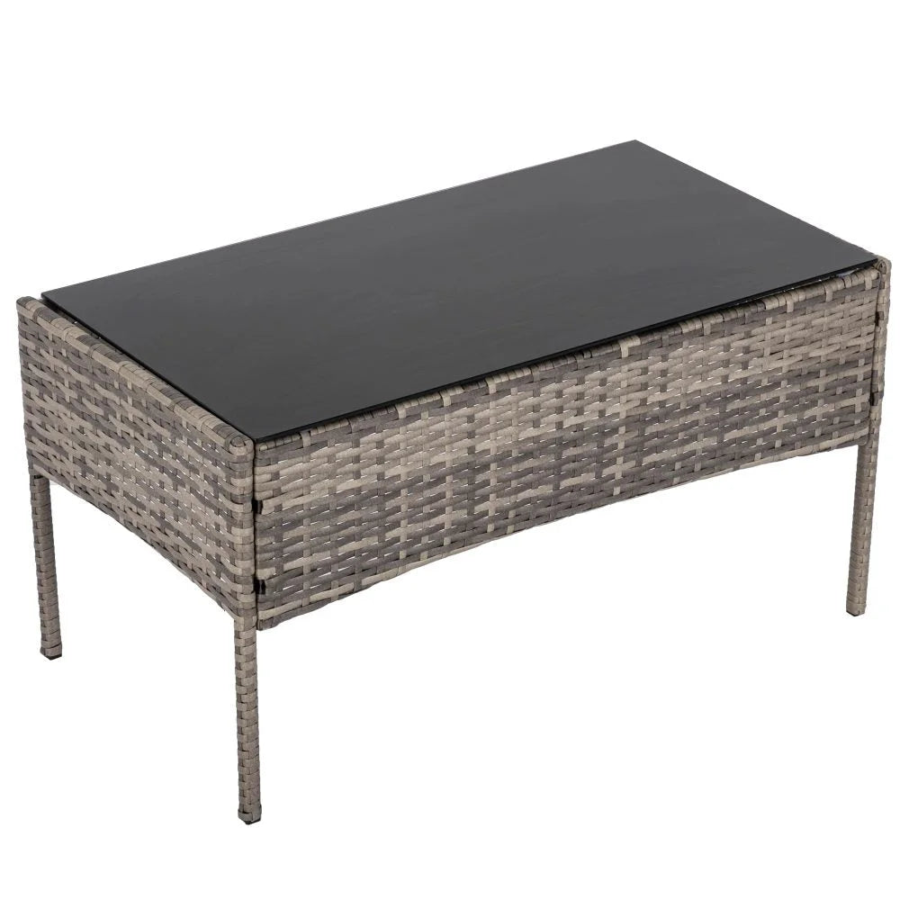 Outdoor Lounge Set 4 Seater Wicker - Mixed Grey - Furniture