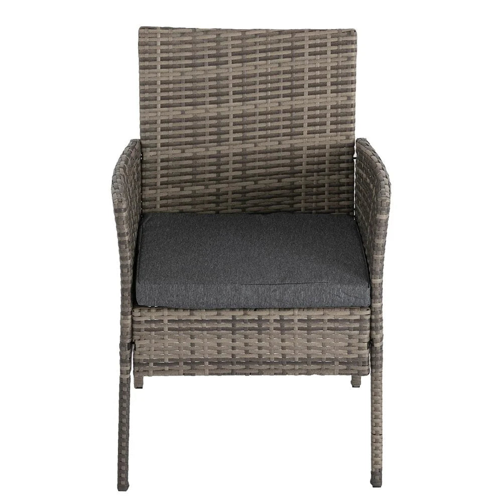 Outdoor Lounge Set 4 Seater Wicker - Mixed Grey - Furniture