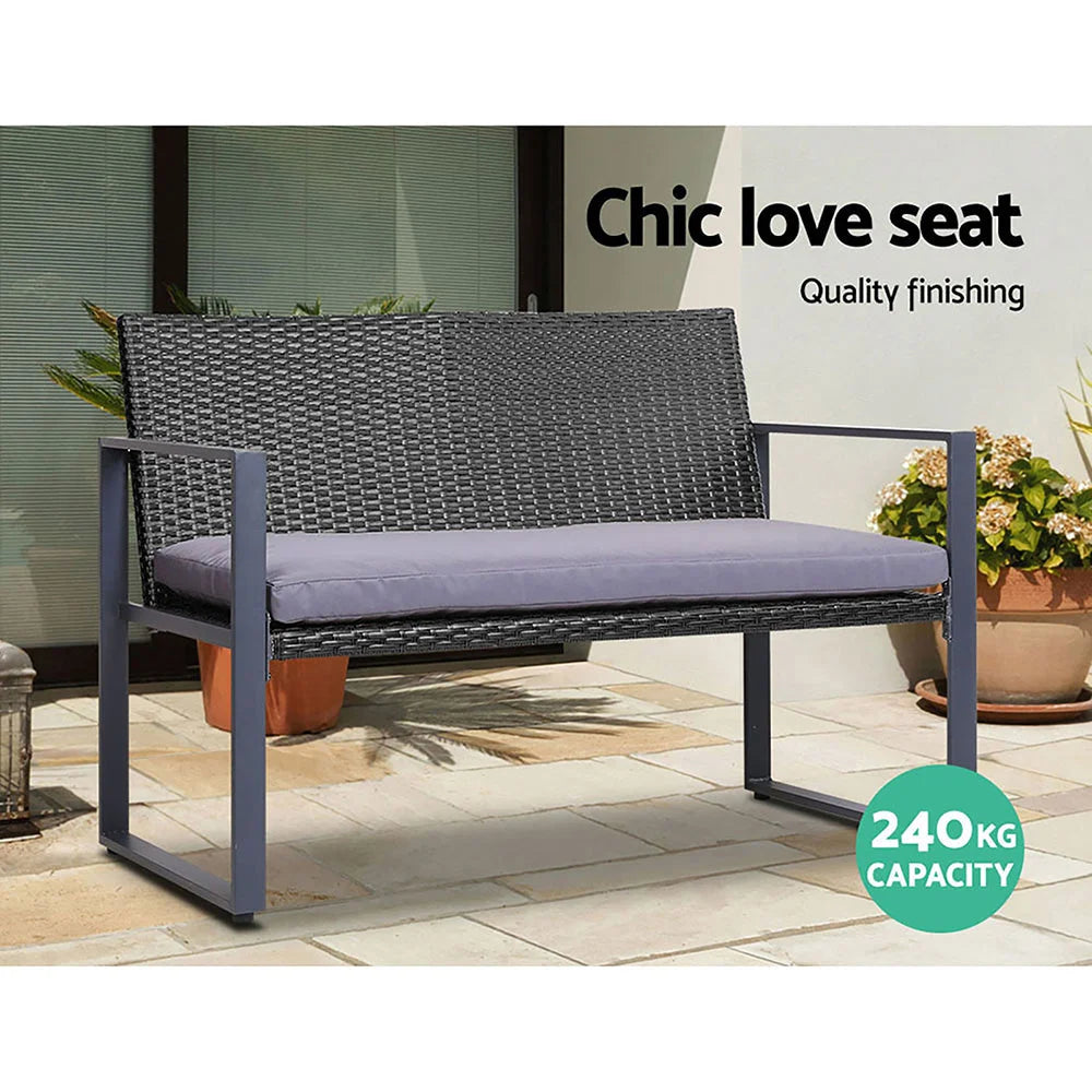 Wicker dining chair set with counter-height legs and footrest