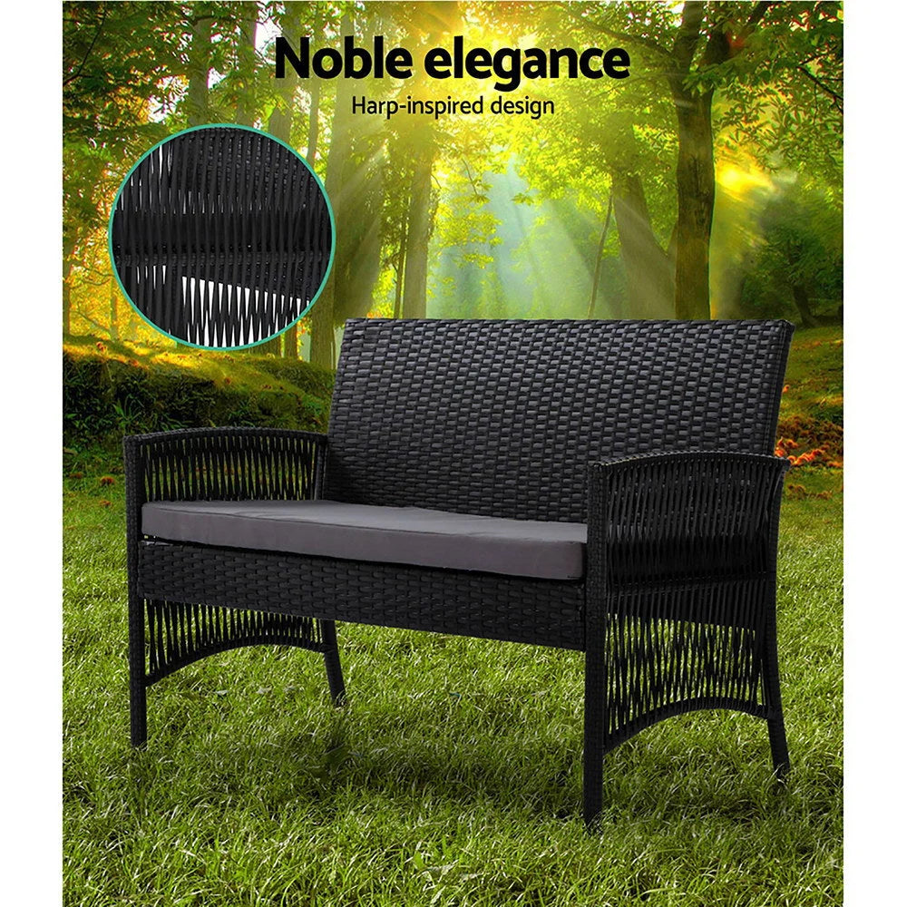 Outdoor Lounge Setting Sofa Set 4PCS Patio Wicker Furniture