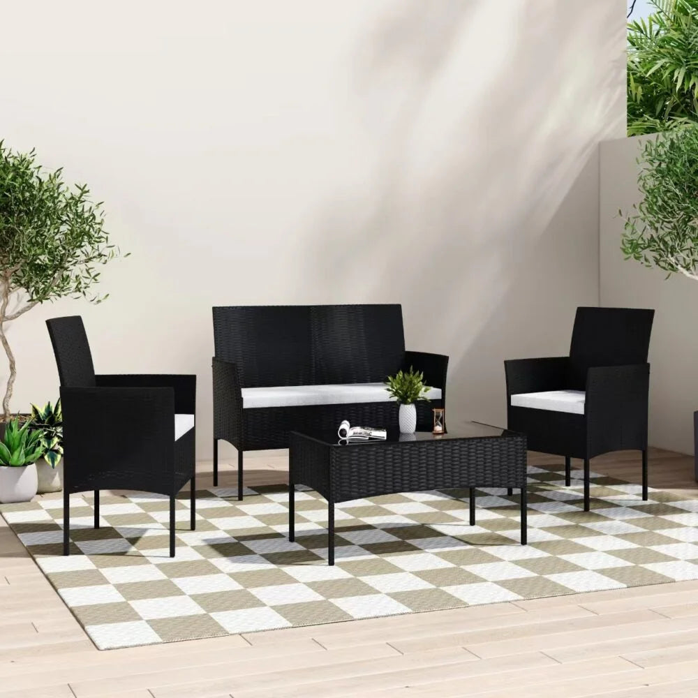 Outdoor Lounge Sofa Set 4-Seater PE Wicker - Ville