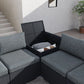 Outdoor Modular Lounge Sofa 6PCS Coogee black furniture 251