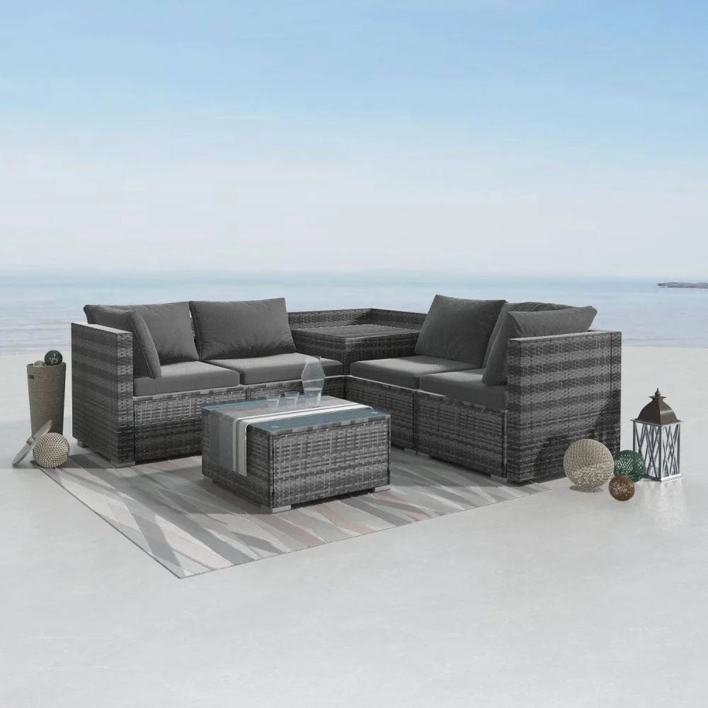 Outdoor Modular Lounge Sofa 6PCS Coogee - Grey