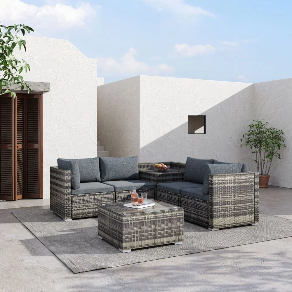 Outdoor Modular Lounge Sofa 6PCS Coogee - Grey
