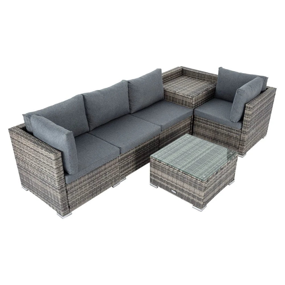 Outdoor Modular Lounge Sofa 6PCS Coogee - Grey