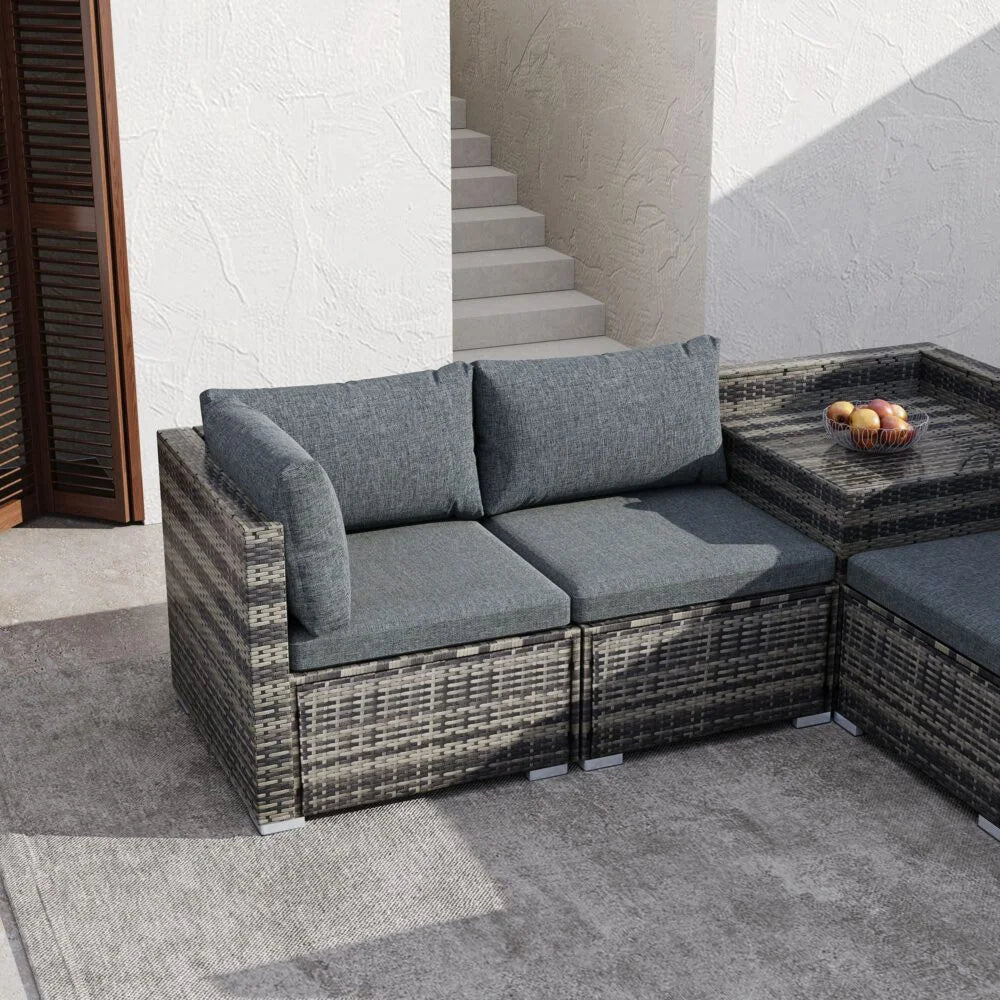 Outdoor Modular Lounge Sofa 6PCS Coogee - Grey