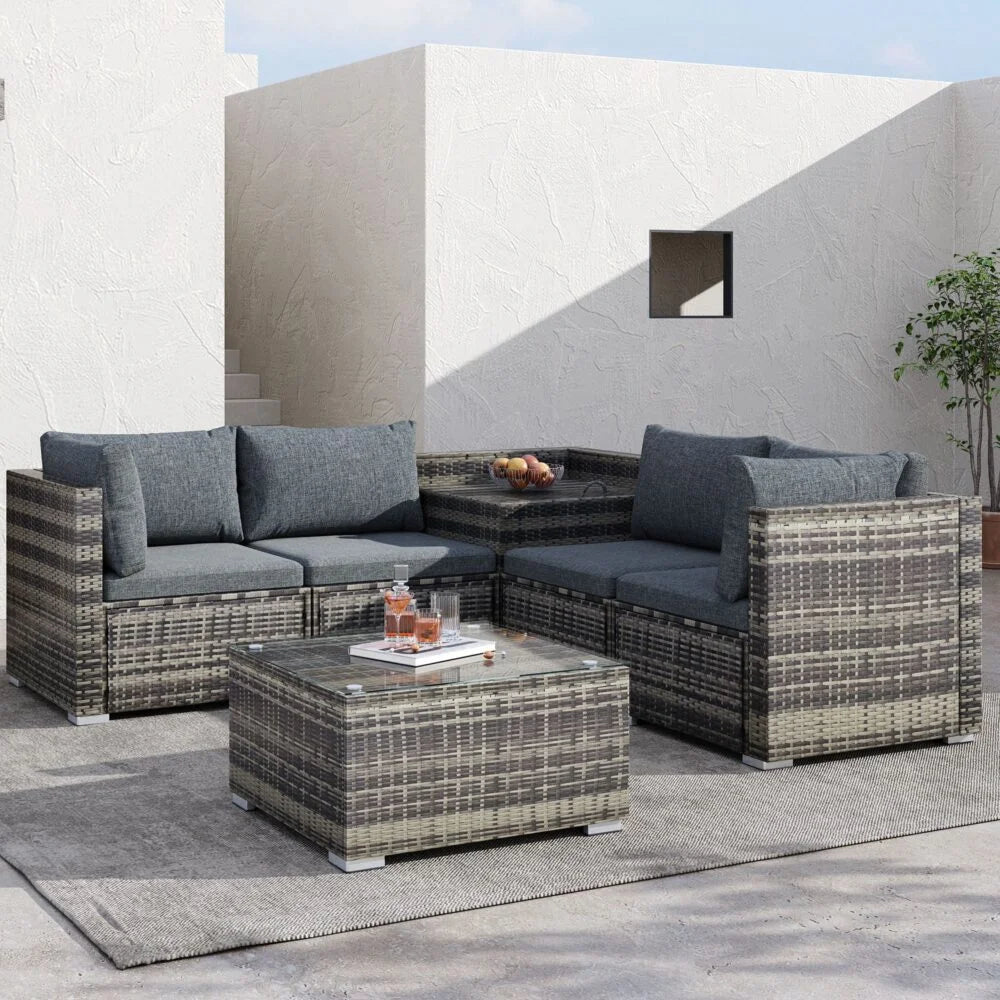 Outdoor Modular Lounge Sofa 6PCS Coogee - Grey