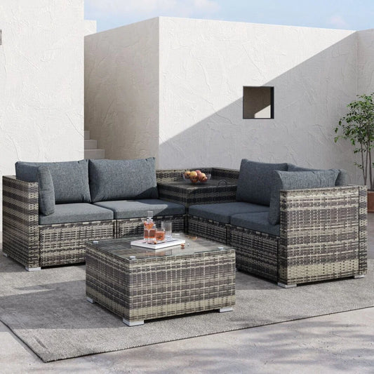 Outdoor Modular Lounge Sofa 6PCS Coogee - Grey